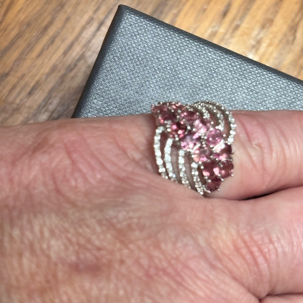 Colleen Lopez Pink and Silver Sparkling Ring - Picture 5 of 9
